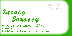 karoly somossy business card